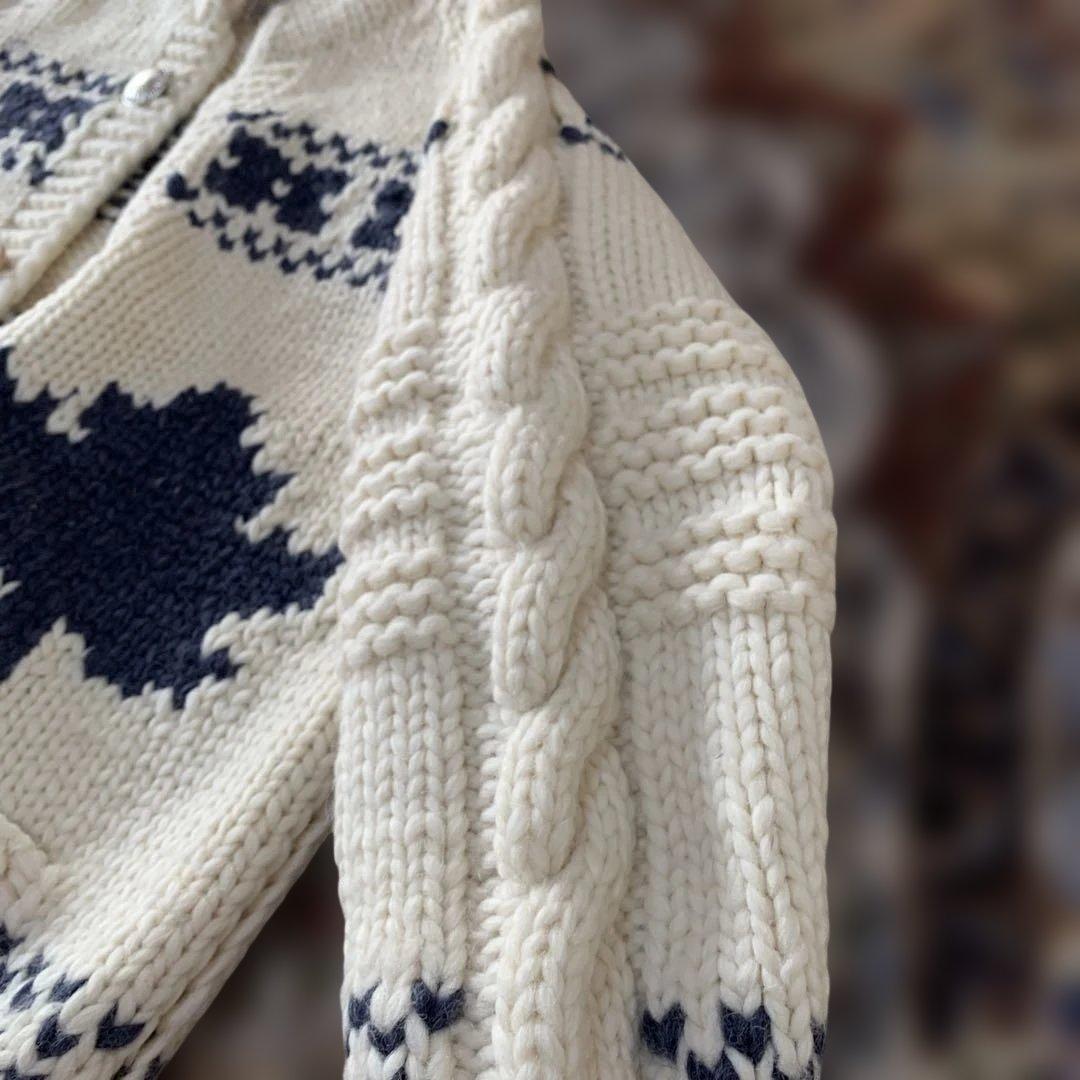 極美品　Kanata ピュアウール　カウチンセーター カナダ製