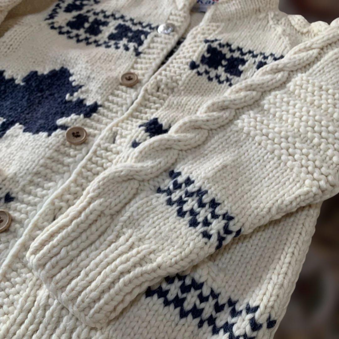 極美品　Kanata ピュアウール　カウチンセーター カナダ製