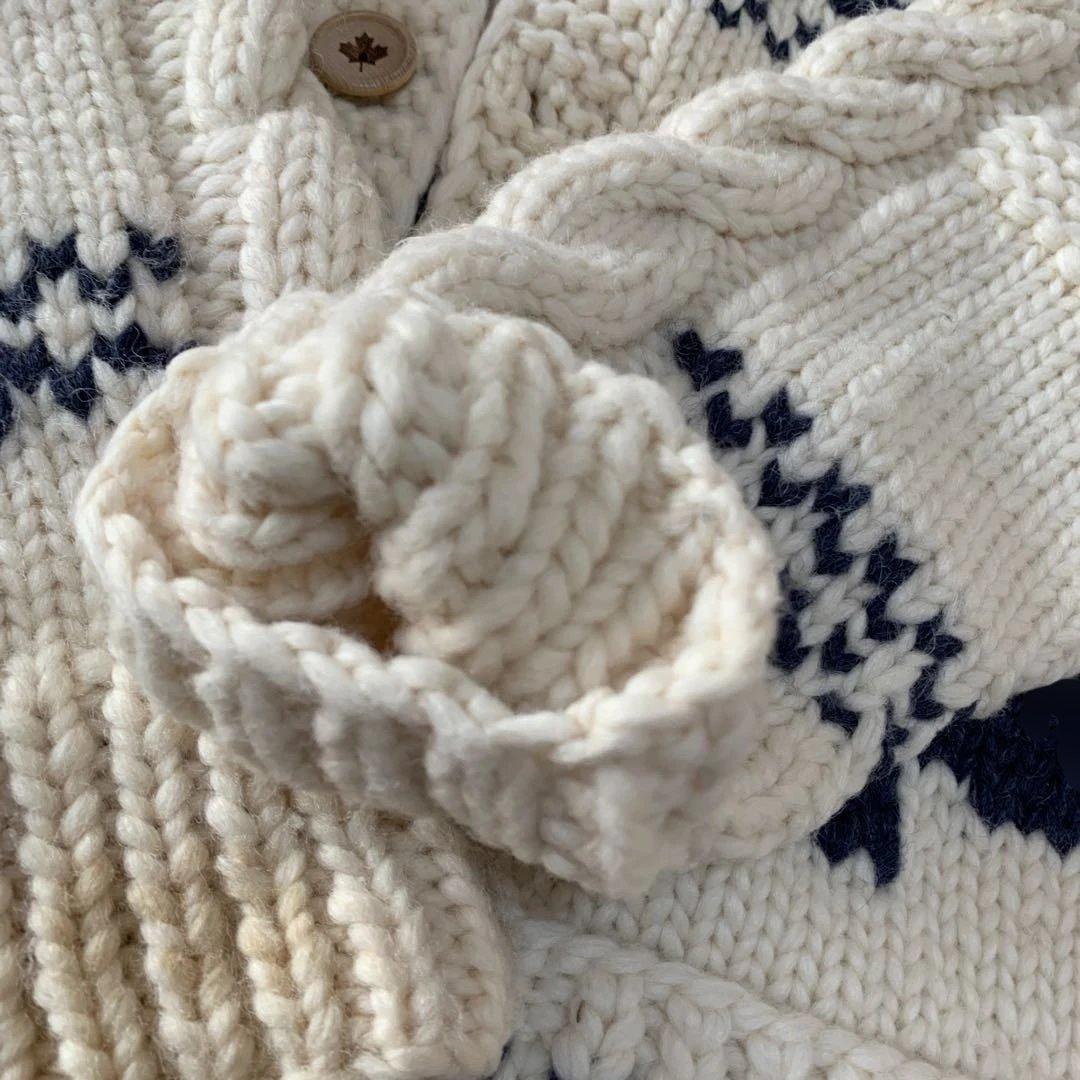 極美品　Kanata ピュアウール　カウチンセーター カナダ製