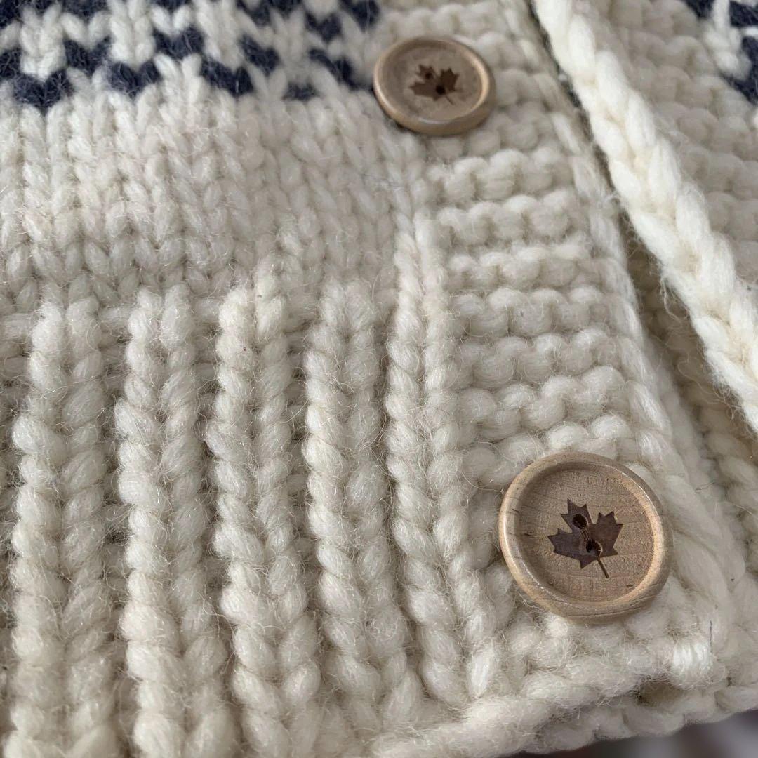 極美品　Kanata ピュアウール　カウチンセーター カナダ製