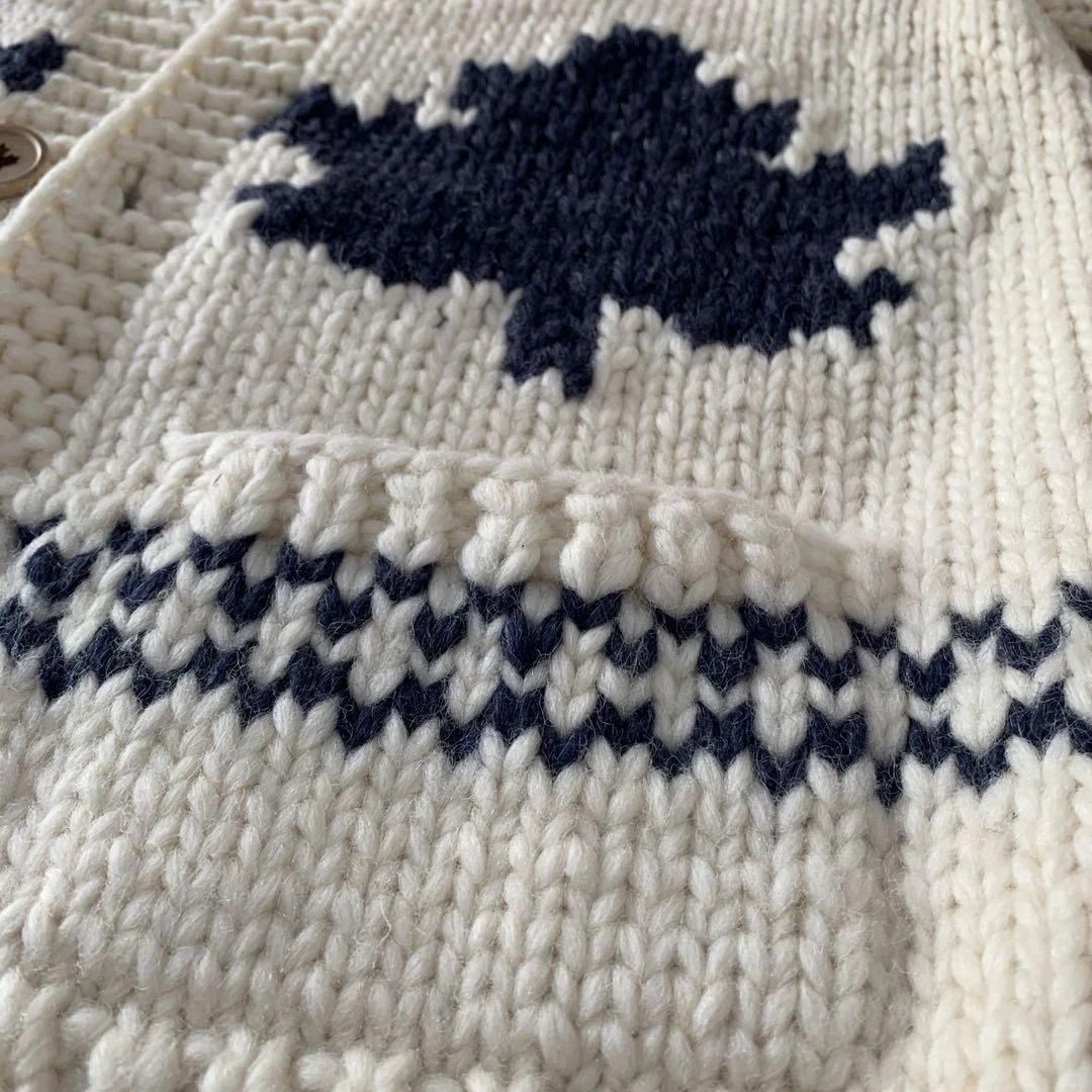 極美品　Kanata ピュアウール　カウチンセーター カナダ製