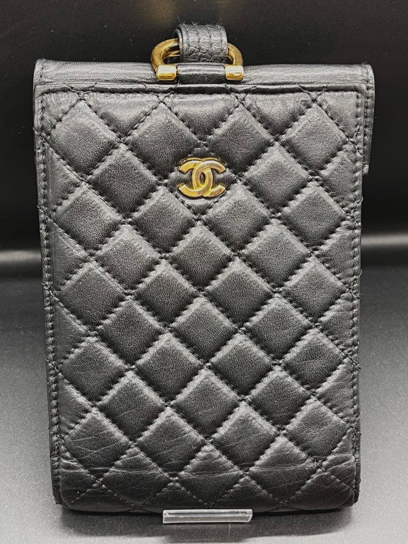 CHANEL ブラック キルティング 二つ折り財布 ミニバッグ