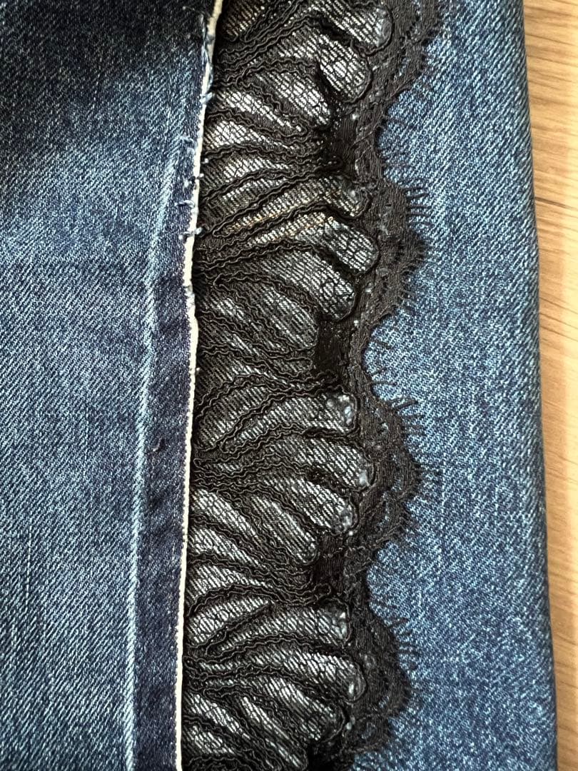 ステラマッカートニー レース ハイライズ ストレートジーンズ