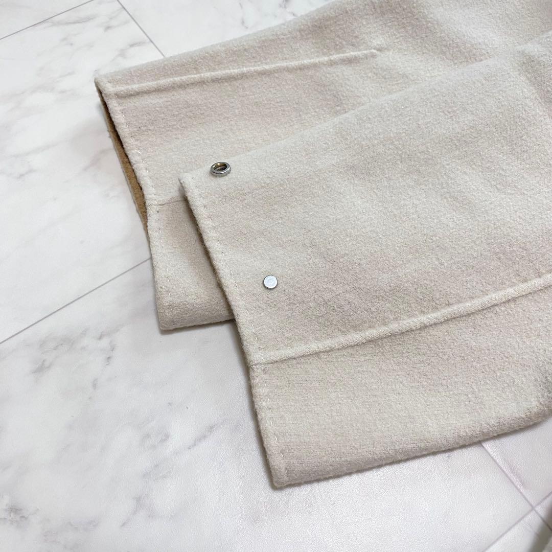 美品✨DoCLASSE カシミヤ混ウールリバー ダッフルコート　ベージュ　L