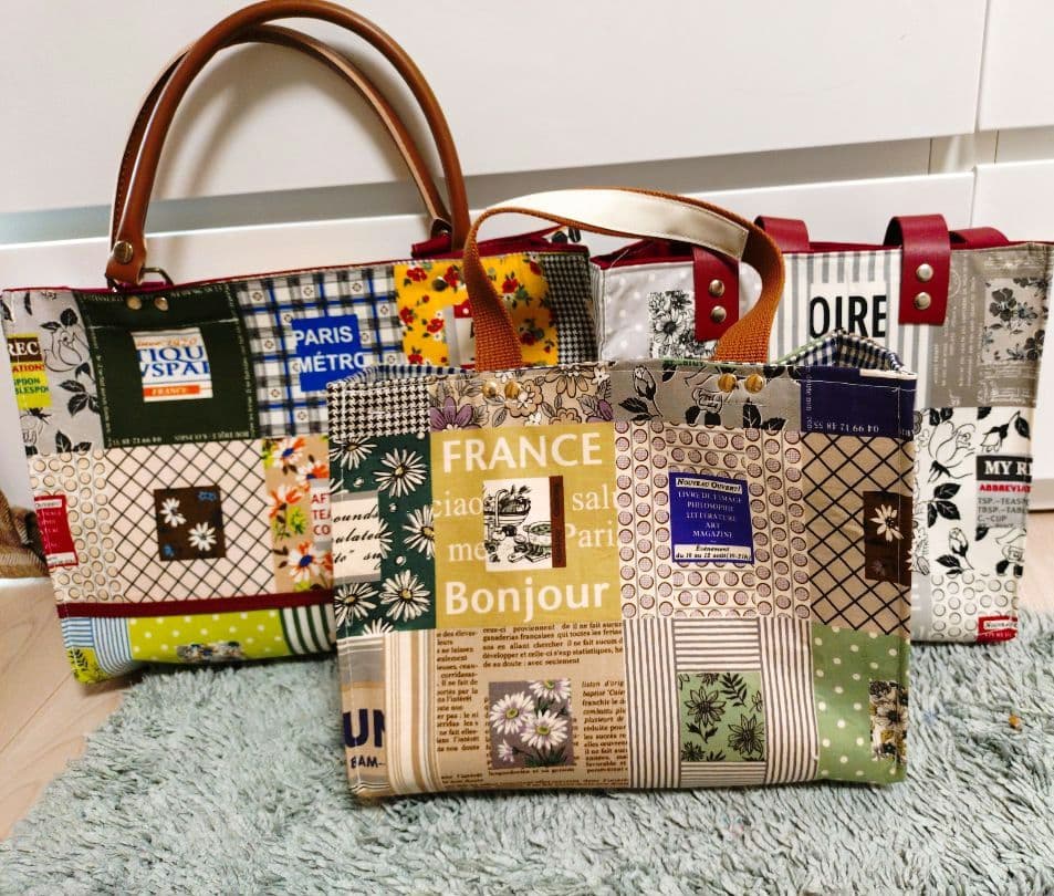 《ハンドメイド商品》廃盤3カラー小関鈴子さんパッチワーク生地♡トートバッグ♡