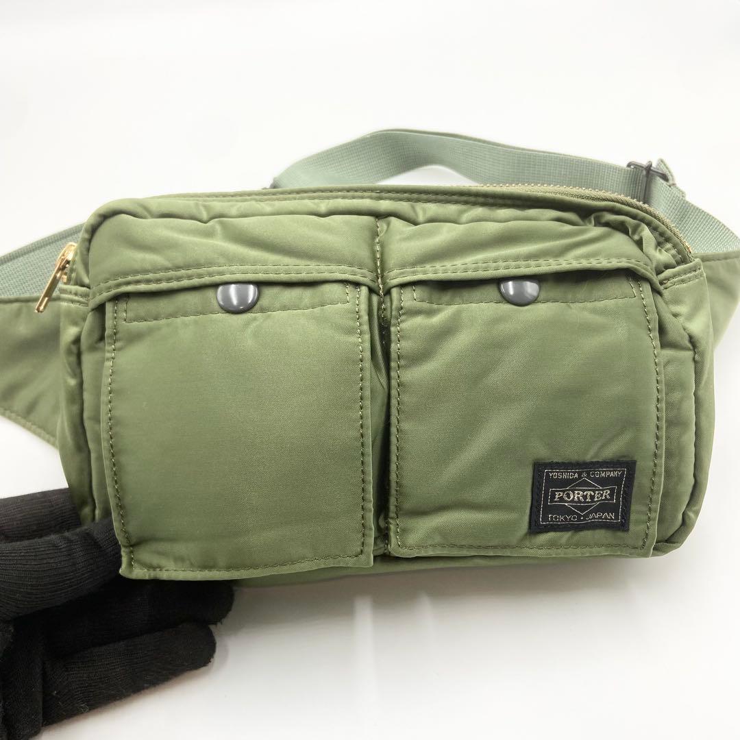 極美品　PORTER TANKER ポーター　タンカー　ウエストバッグ　グリーン