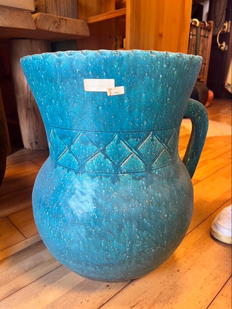 青緑色 陶器製 傘立て