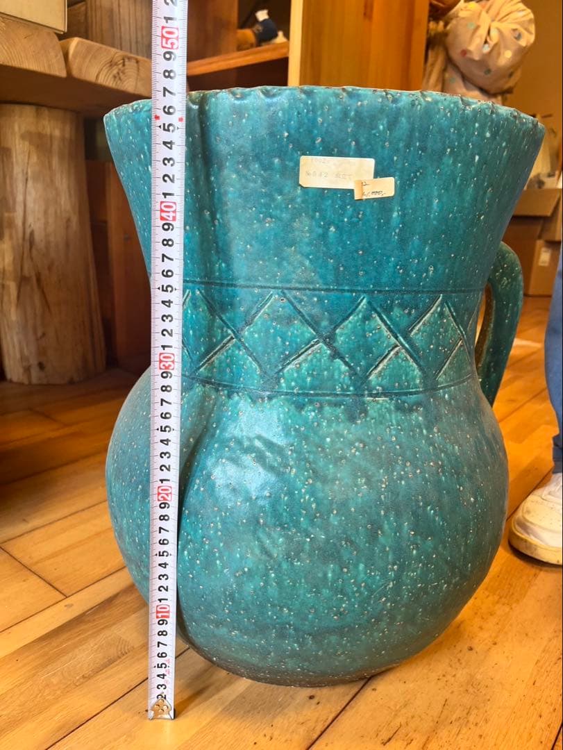 青緑色 陶器製 傘立て