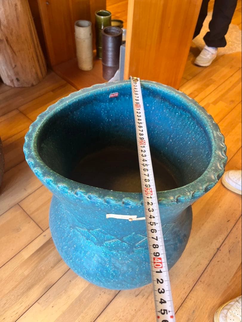 青緑色 陶器製 傘立て