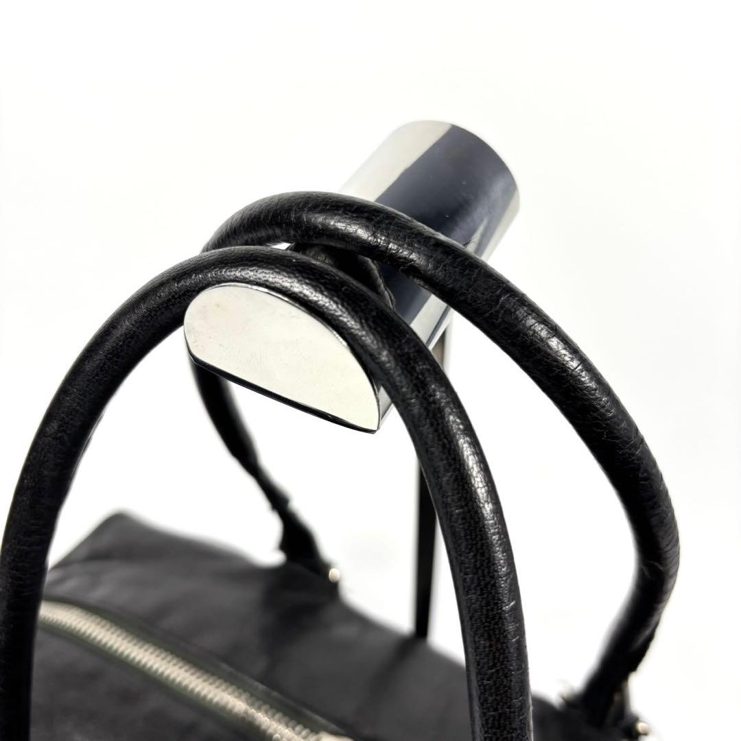 ✨極希少✨バレンシアガ ボストンバッグ 肩掛け BB メタルボタン レザー 黒