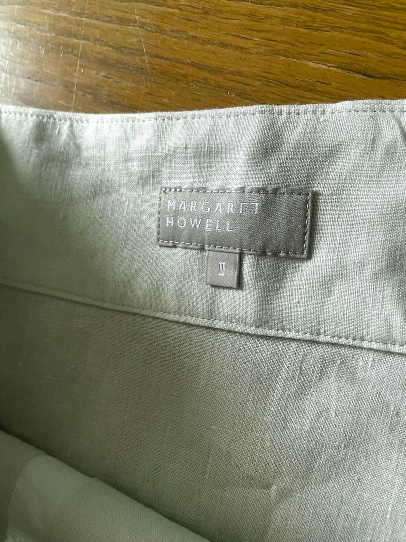 【美品】2024春夏MARGARET HOWELL 麻　ライトグリーンスカート