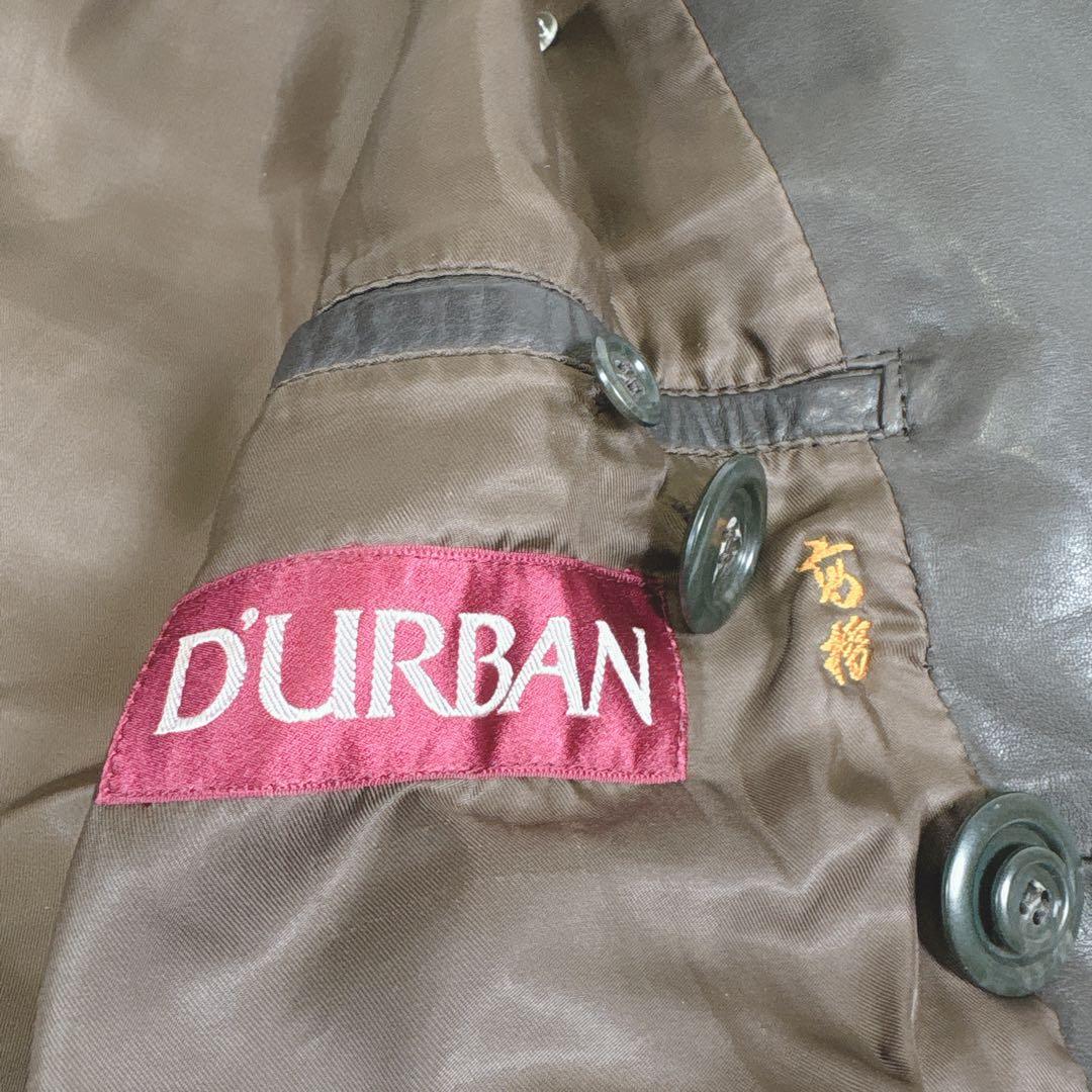 D'URBAN 本革 リアルレザー ダブル トレンチコート サイズL
