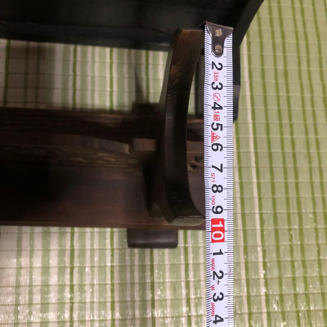 刀台　刀掛け　台座　飾り台　木製　刀立て　刀置き　模造刀置き　水牛の角置　唐木風