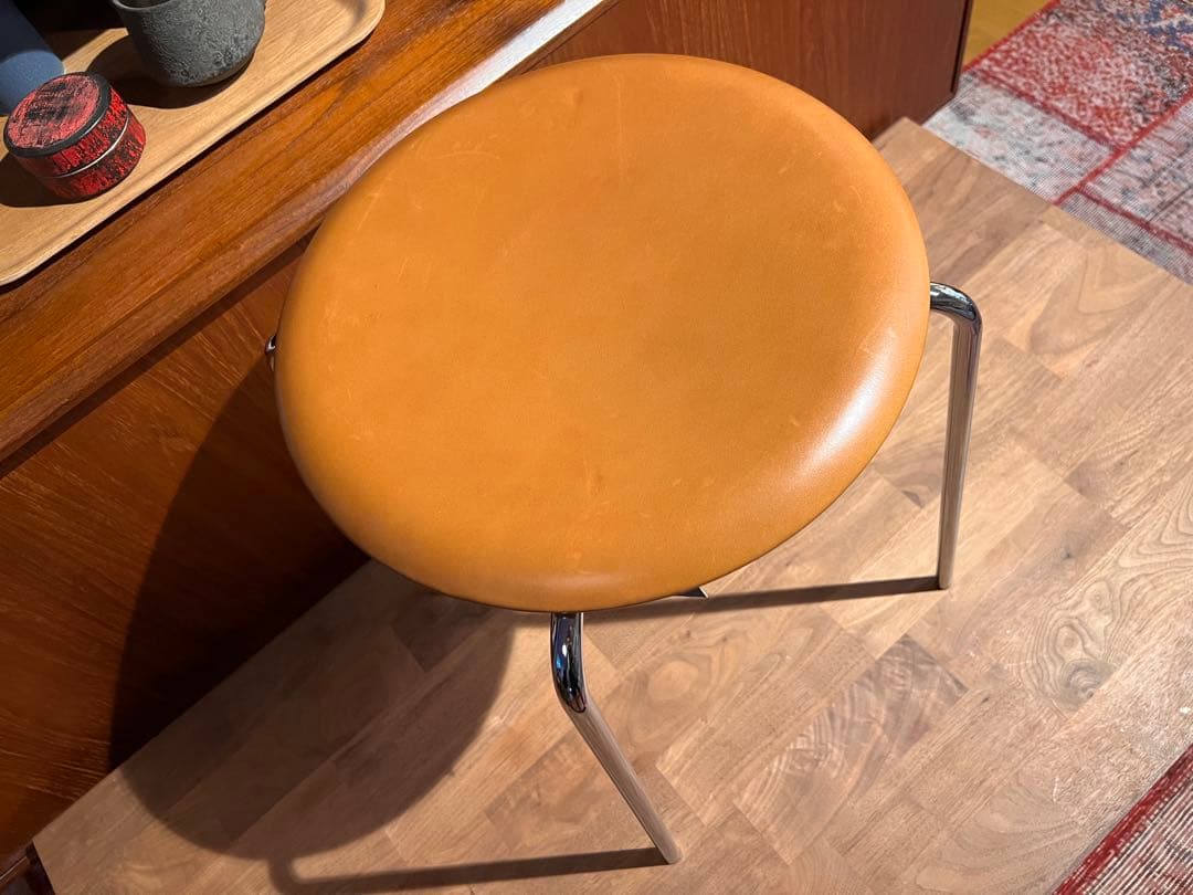 正規品 ドットスツール ワイルドレザーウォルナット/クローム脚【C】