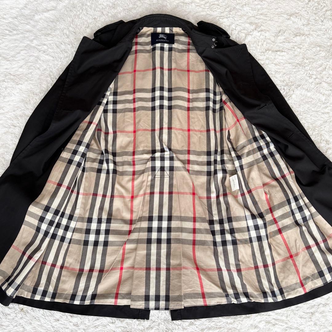 ✨極美品✨ XL バーバリーロンドン トレンチコート ノバチェック ロング丈 黒