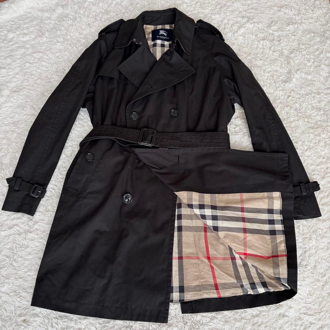 ✨極美品✨ XL バーバリーロンドン トレンチコート ノバチェック ロング丈 黒