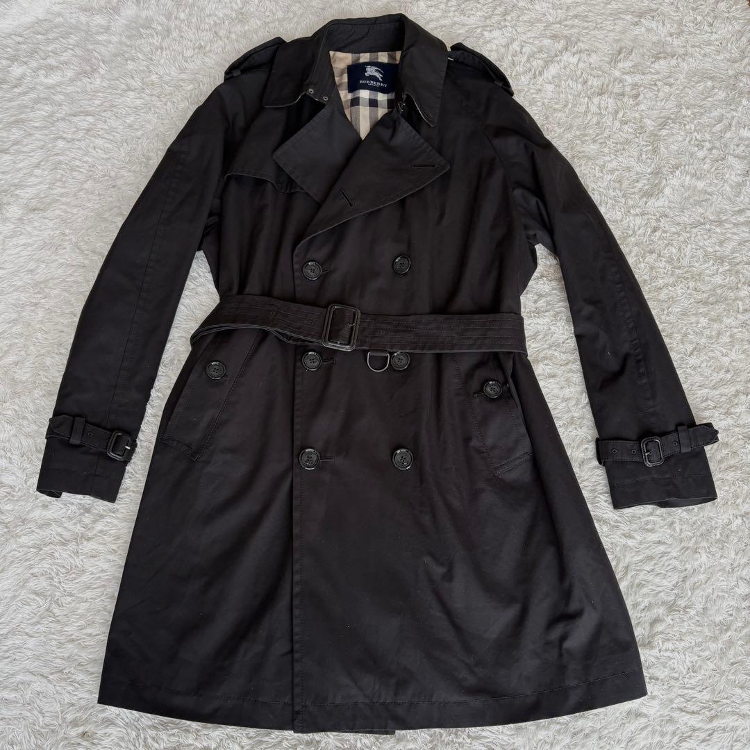 ✨極美品✨ XL バーバリーロンドン トレンチコート ノバチェック ロング丈 黒