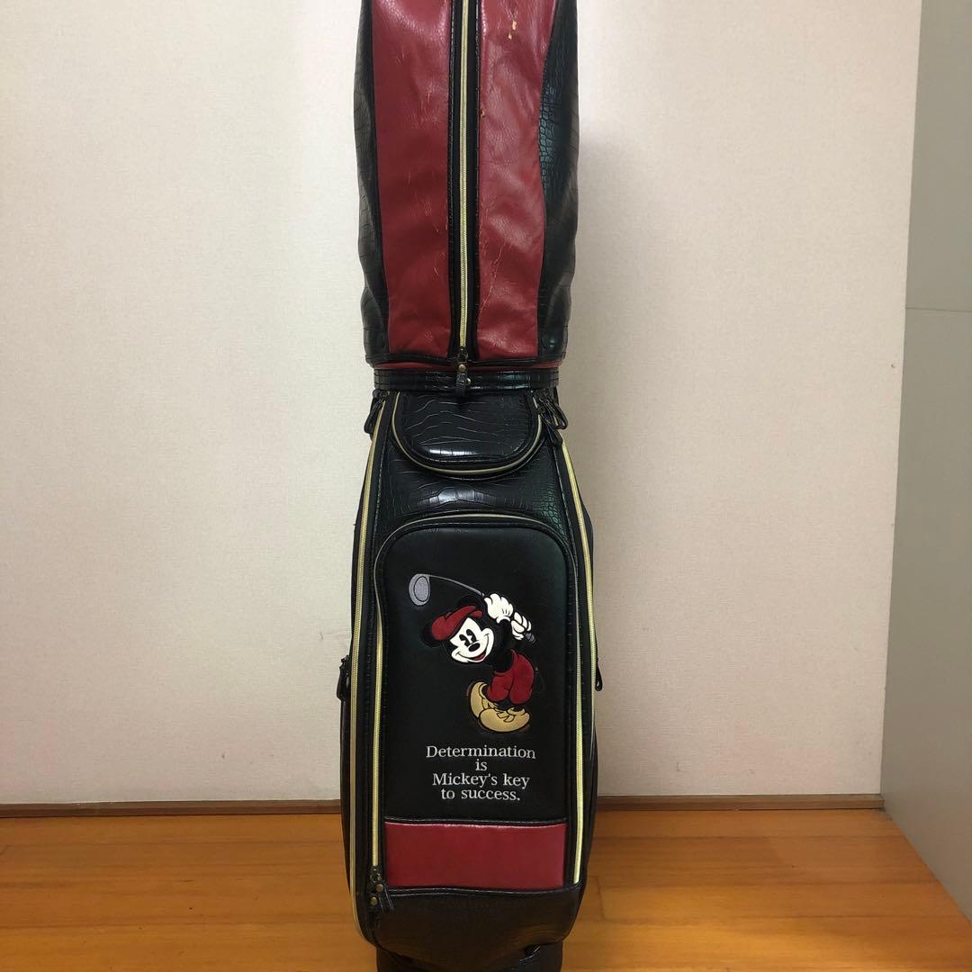 ミッキーマウス キャディバッグ ブラック フード付き