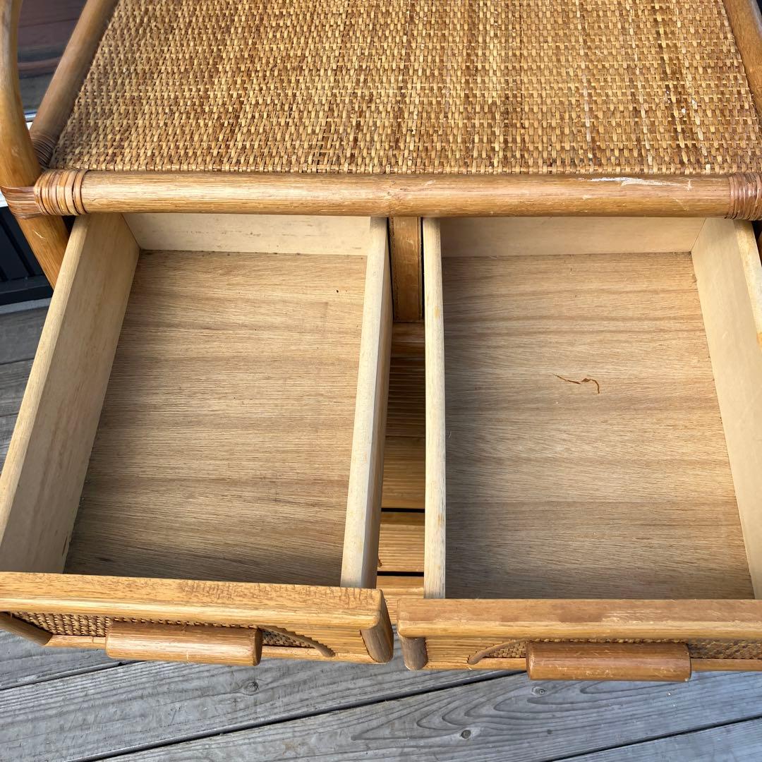 ② 昭和レトロ ラタンチェスト 5段6杯 引き出し箪笥 古家具 ビンテージ