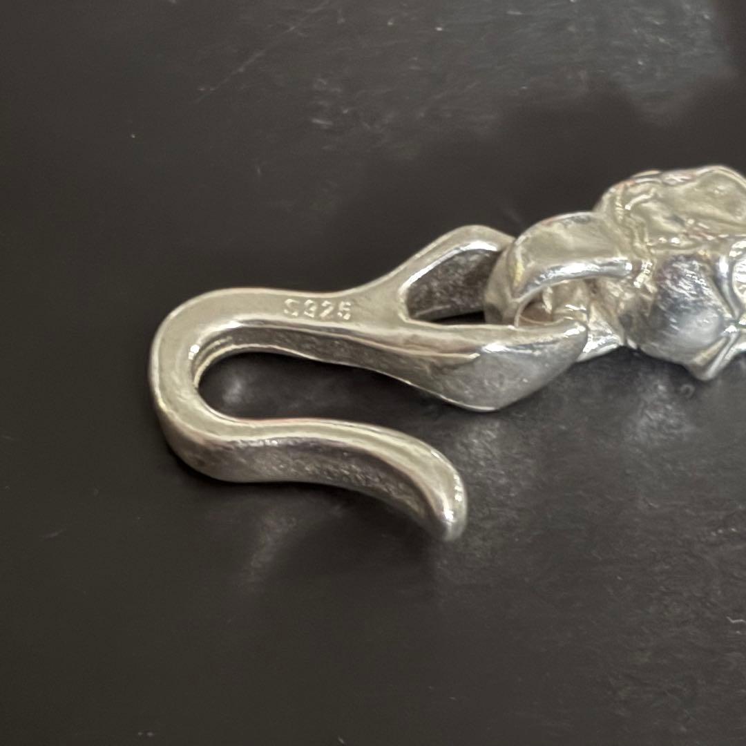 重厚 vintage スカルチェーンブレスレット シルバー925