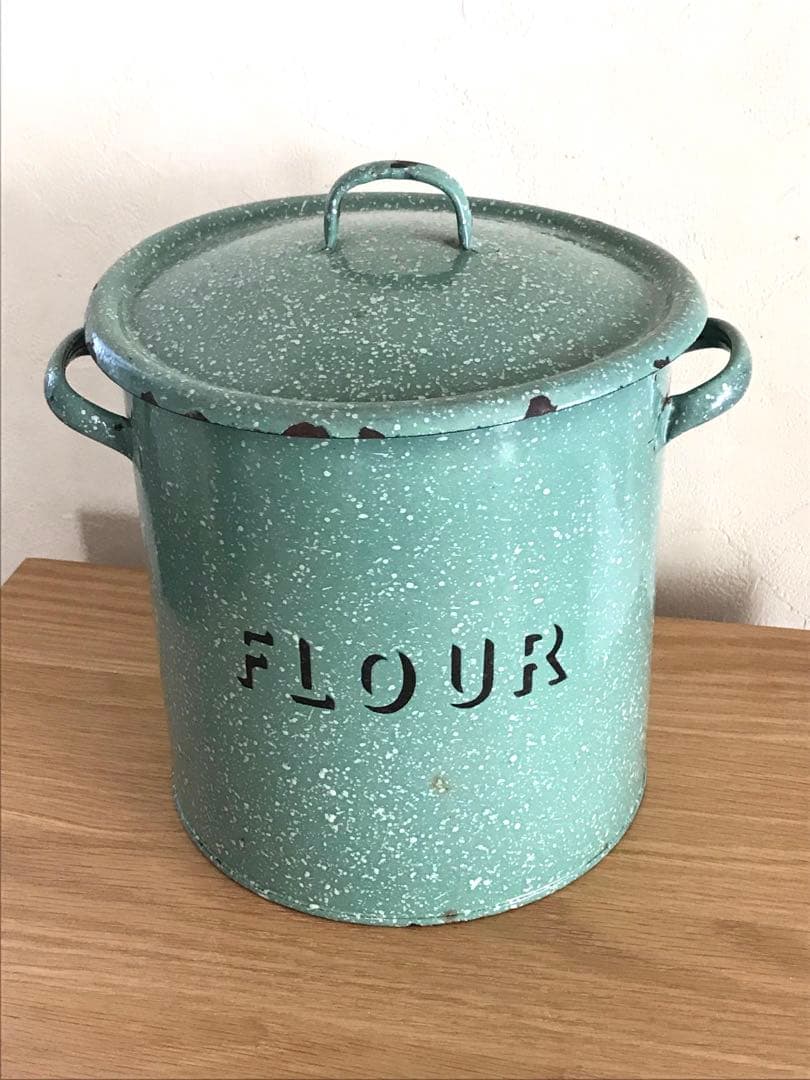 イギリス　ホーローフラワー缶　アンティーク