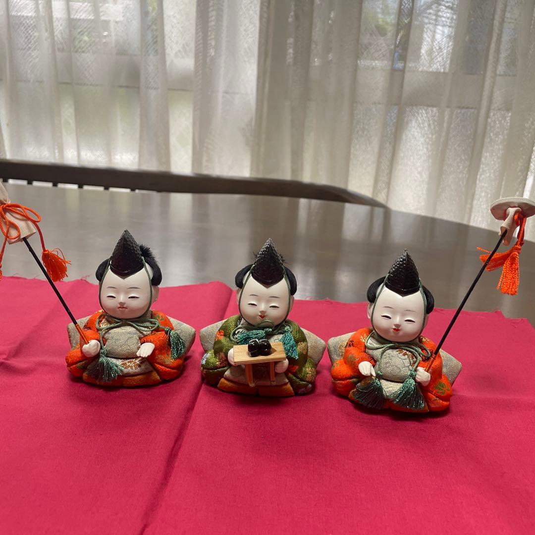 雛人形 お雛様 15人揃　木目込み人形 レトロ　お人形のみ