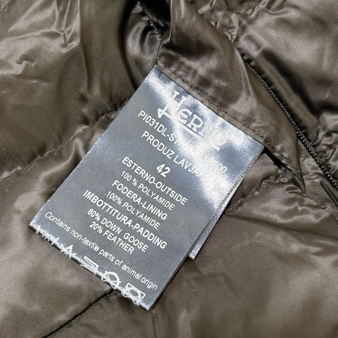 美品 HERNO ラミナー ショートダウンジャケット ブラック 42 f725