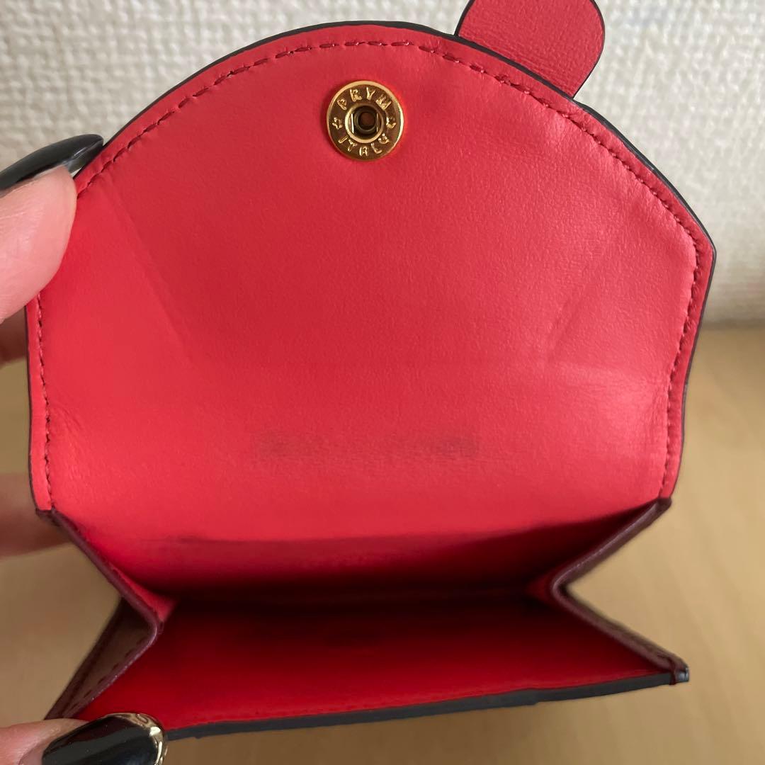 美品 ANYA HINDMARCH 3つ折り財布 ミニ財布 レザー ワインレッド