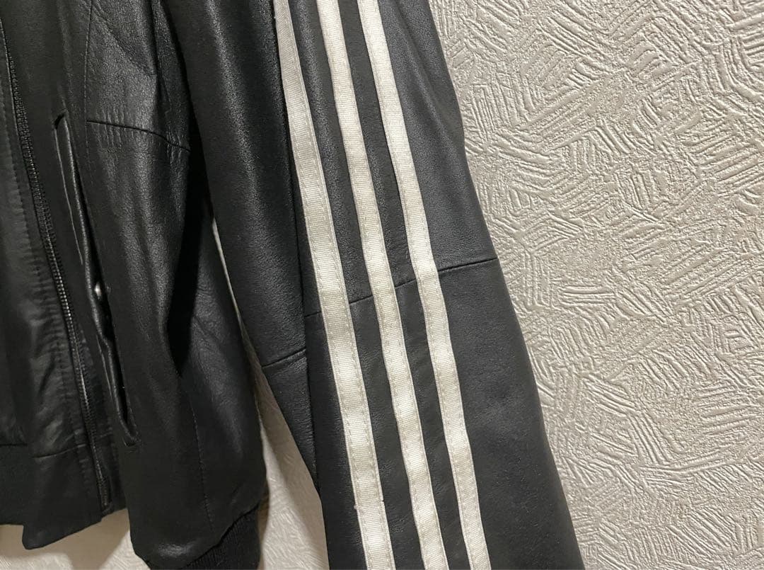 adidas トレフォイル ロゴ レザー トラック ジャケット