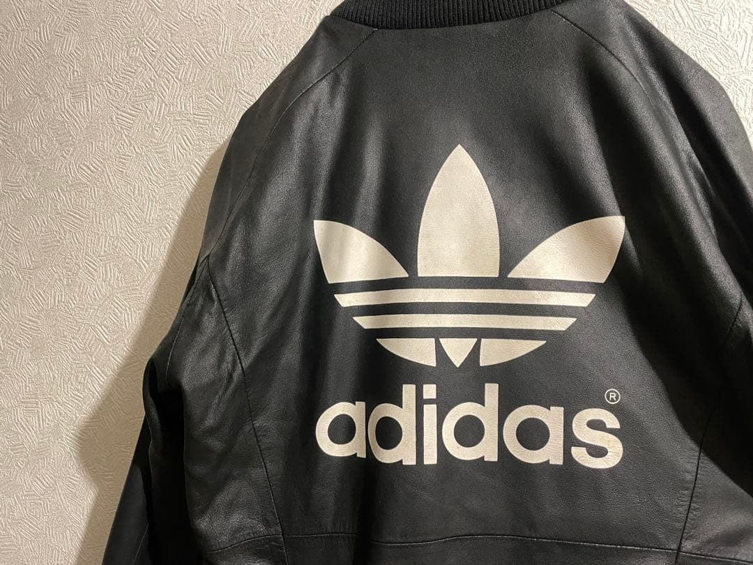 adidas トレフォイル ロゴ レザー トラック ジャケット
