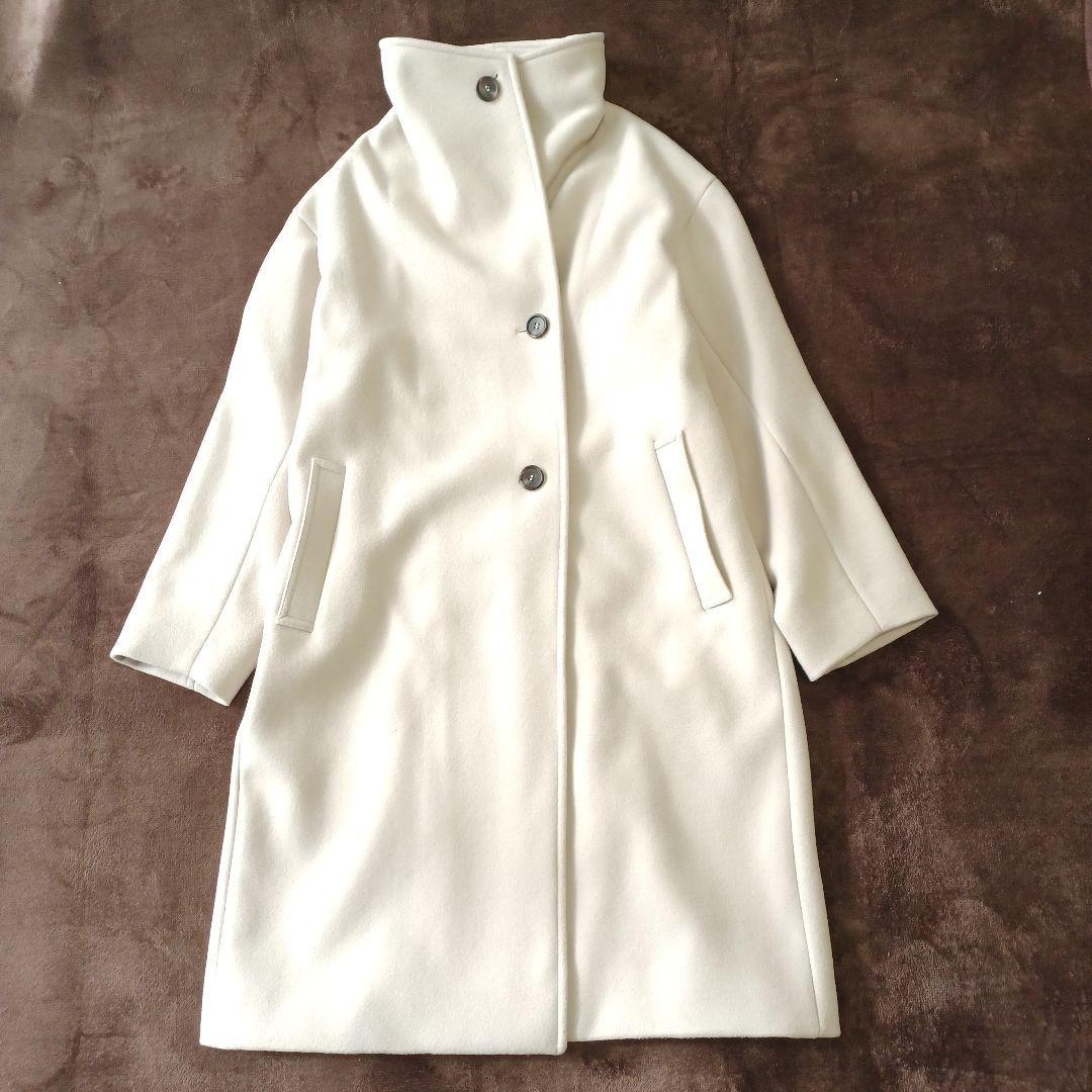 プラステ　ウールモッサ 2WAYスタンドカラーコート　ロング