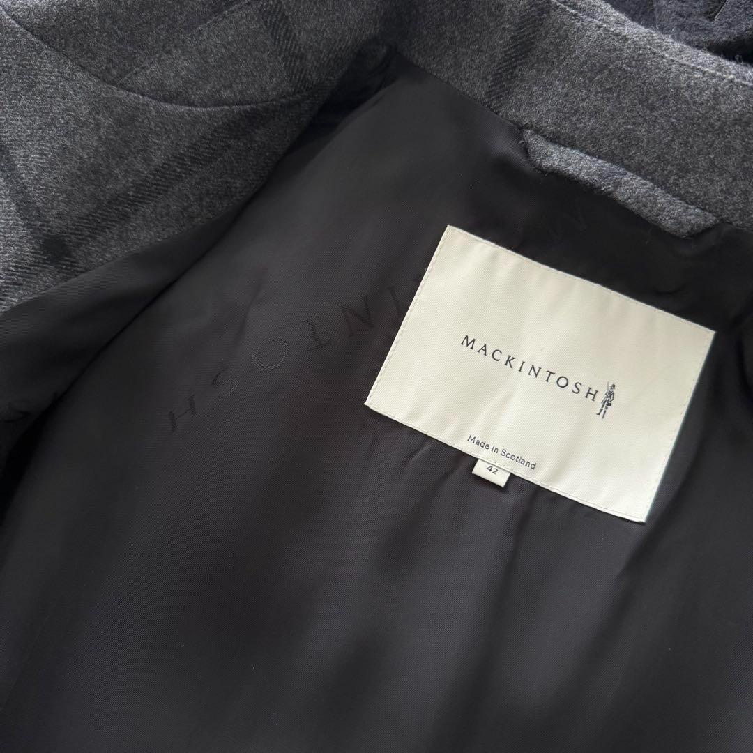 未使用級 白タグ マッキントッシュ ダンケルド ウールステンカラーコート 42