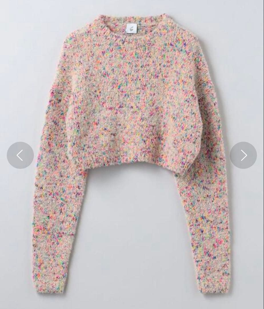 トップス ROKU 6 multi slab crew neck knit