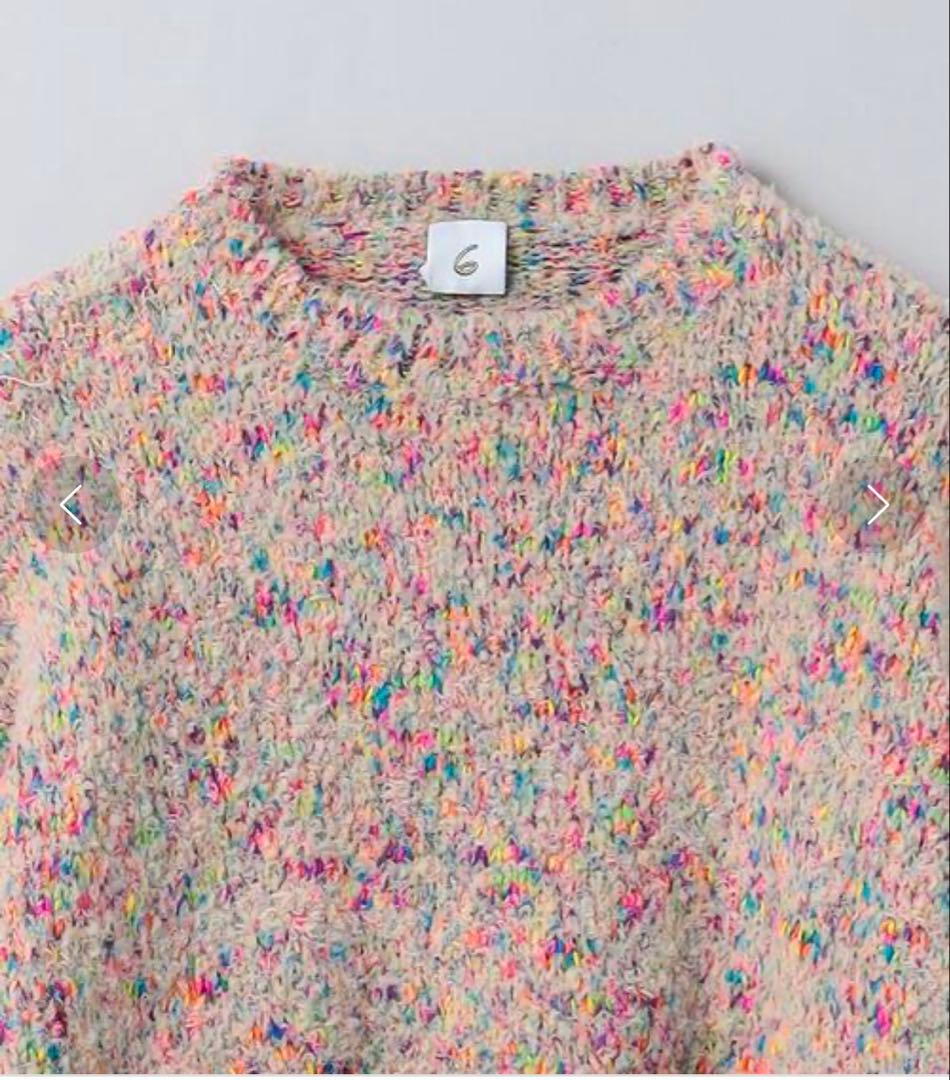トップス ROKU 6 multi slab crew neck knit