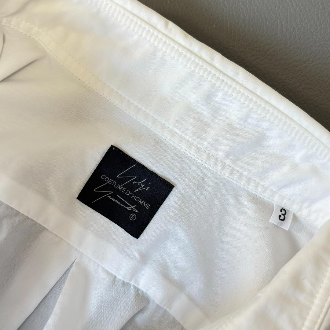 ヨウジヤマモトコスチュームドオム 長袖シャツ 台衿シャツ 白 サイズ3 tu8