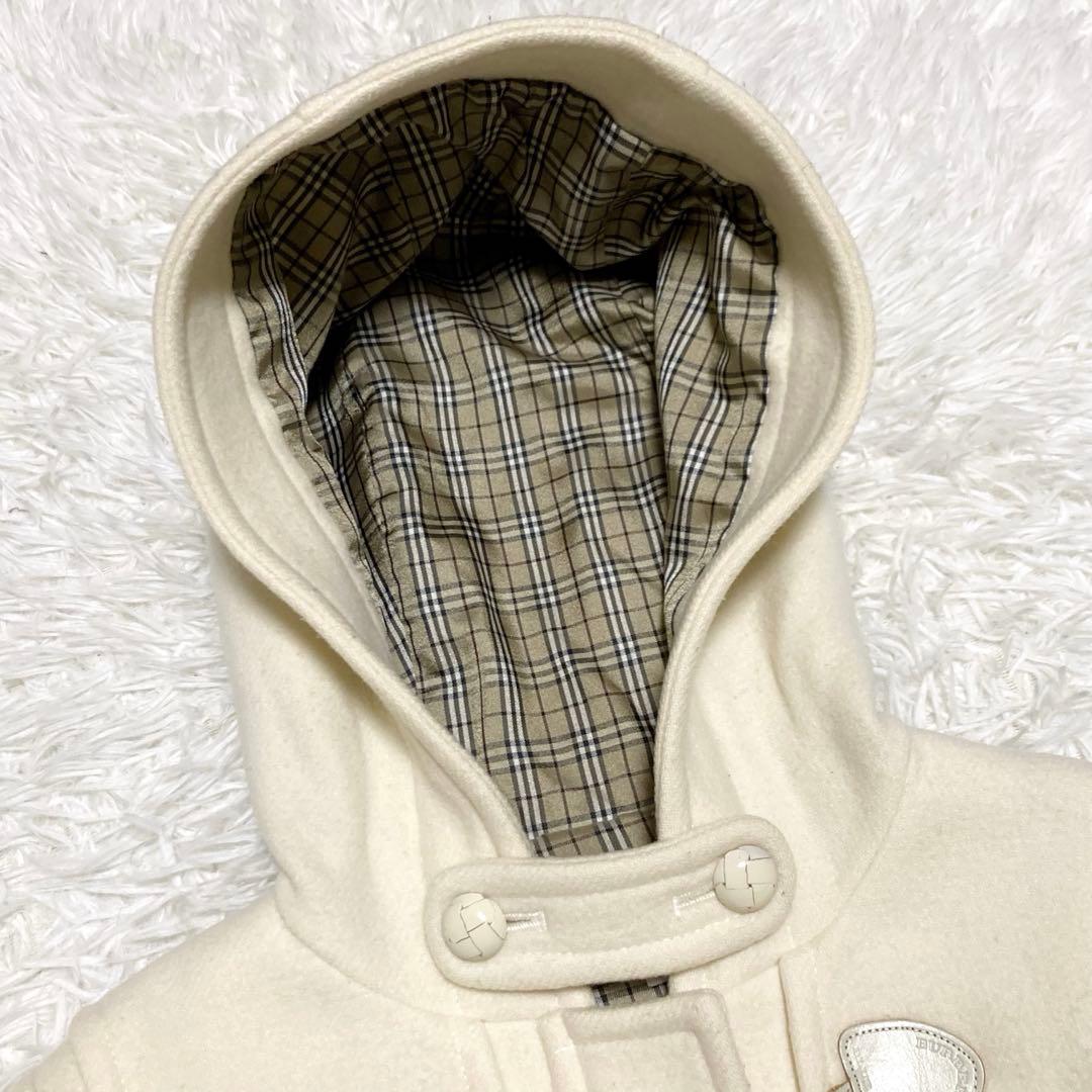 希少 バーバリーブルーレーベル ダッフルコート ノバチェック アイボリー 38