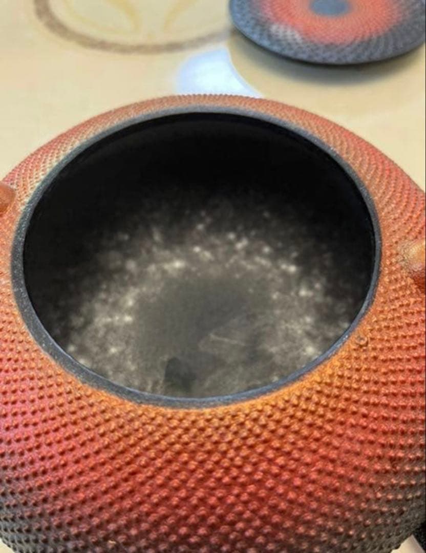 及富❁南部鉄器　鉄瓶　ブラックホール 大　1.2L　鍋敷きセット