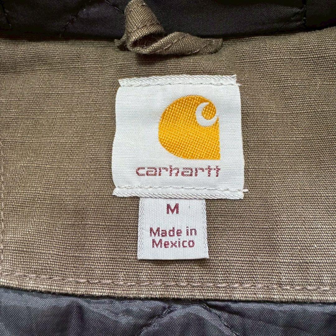 希少カーハートアクティブジャケットリップストップL古着短丈オリーブブラウン