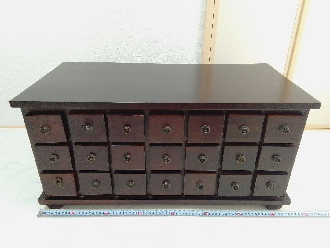 薬箪笥 21杯 アンティーク 73×37×高さ36.5cm 和箪笥 木製 レトロ