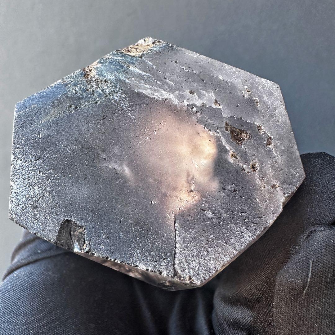 ★神秘的★レインボー魔除スモーキークォーツ六角柱☆パワーストーンA1114