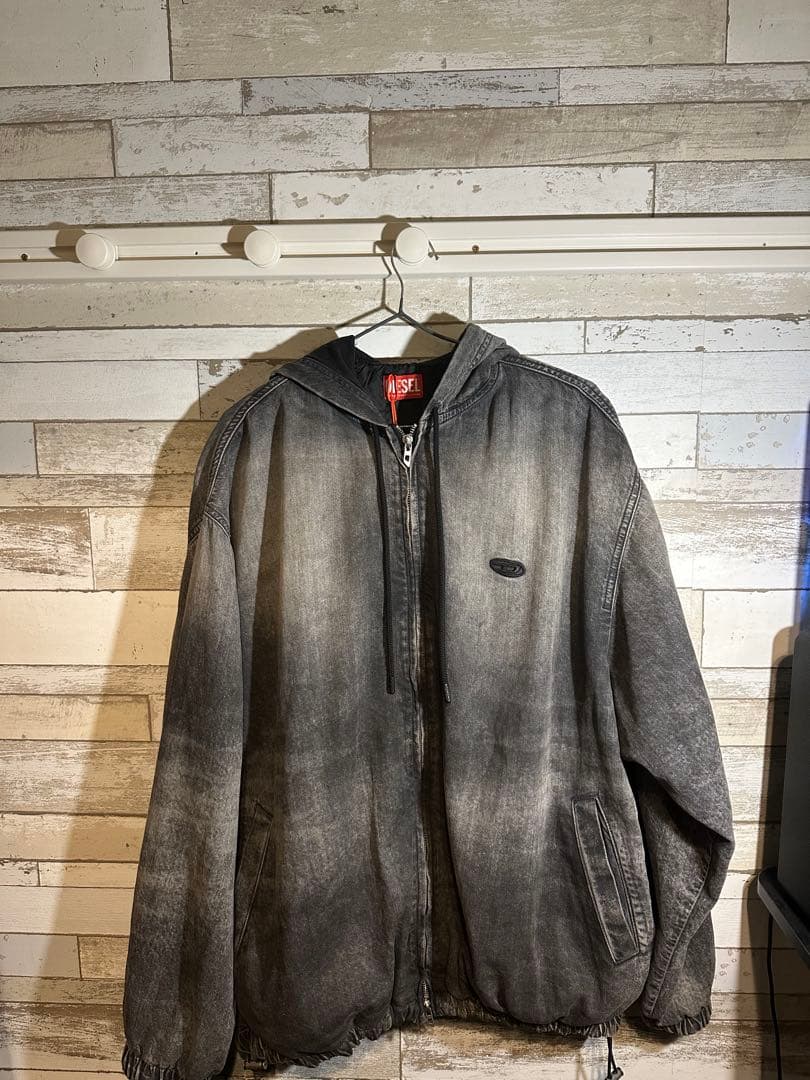 新品未使用 DIESEL ディーゼル デニム調　ジップアップ パーカー