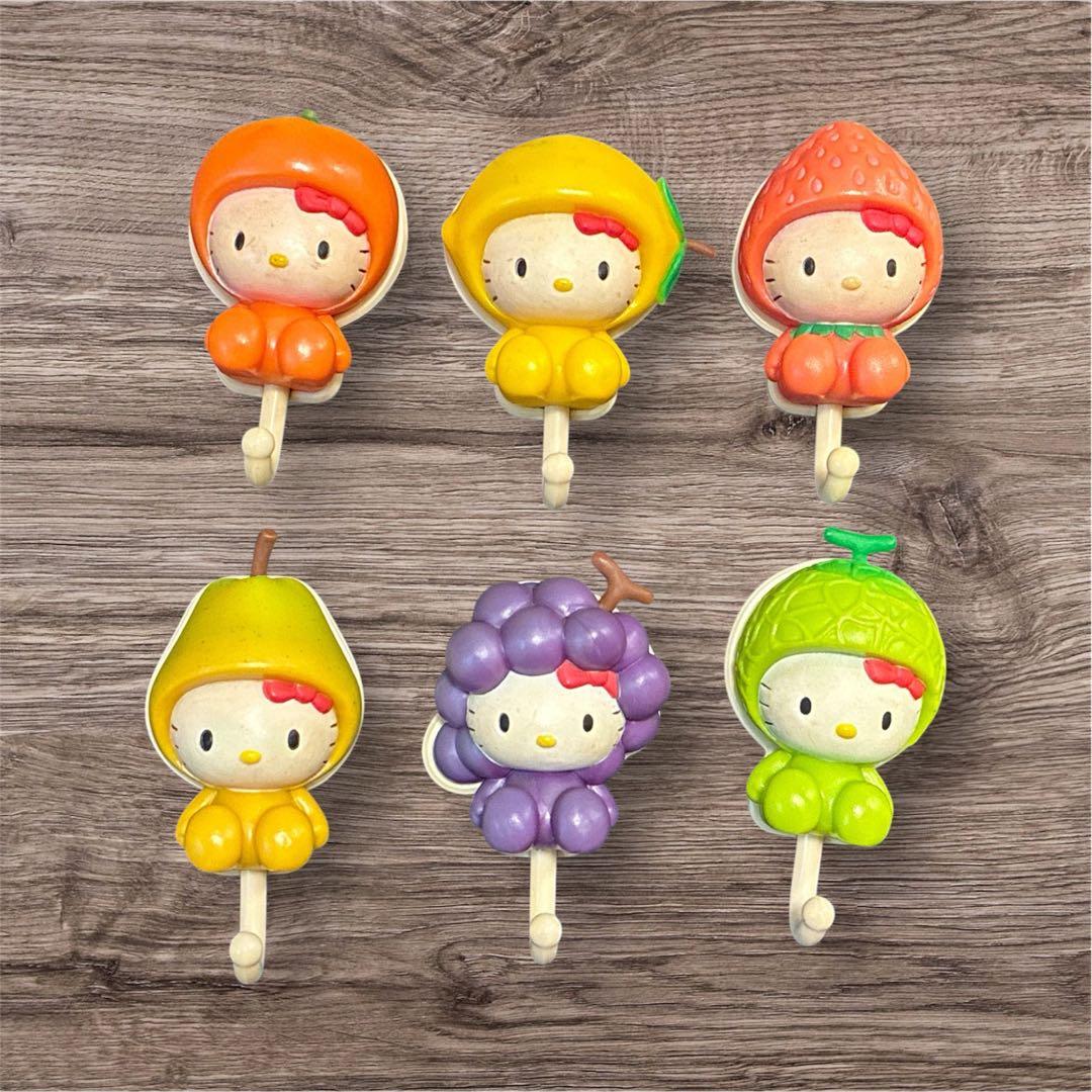 ハローキティ フルーツマグネットフック 6個セット なっちゃん平成レトロサンリオ