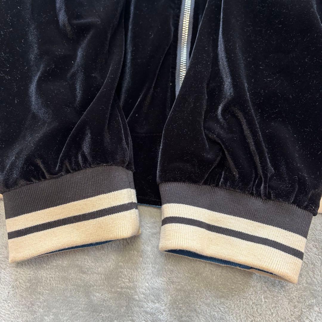 完売品✨ チュウカタベタイ タイガー リバーシブル スカジャン　ベロア　黒×青