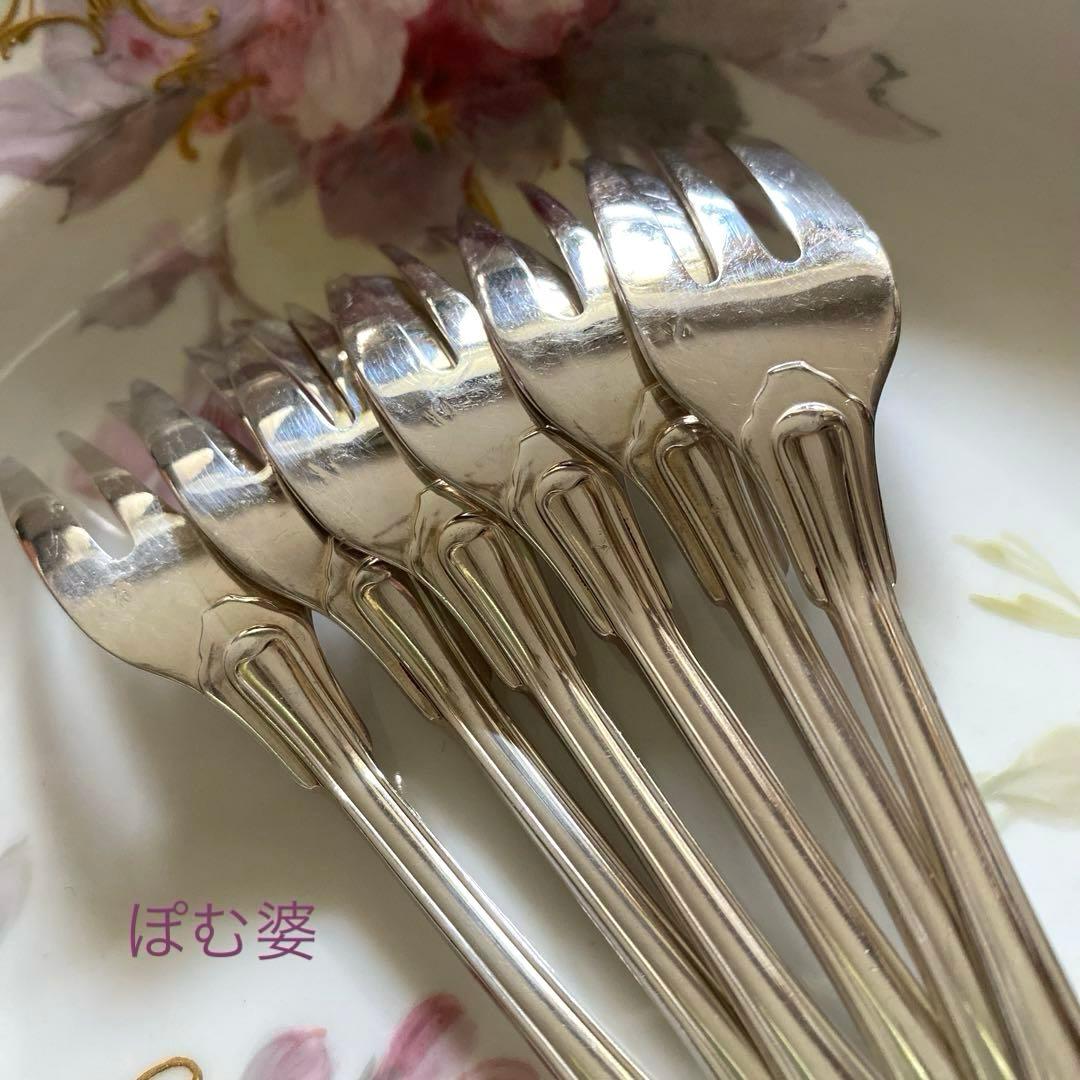 【フランス／クリストフル】純銀／ケーキフォーク 2本