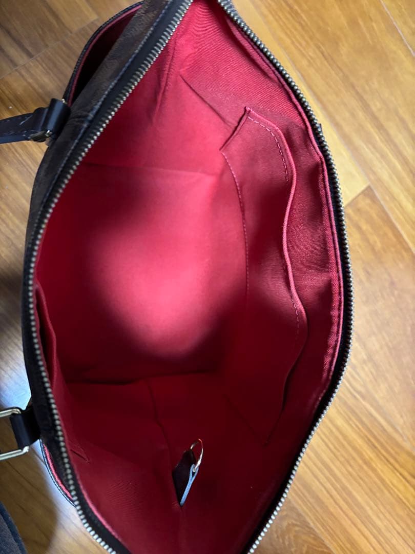 ルイ・ヴィトン ダミエパターン ブラウンレザートートバッグ