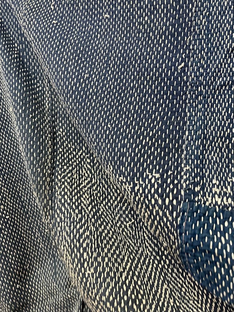 古布　木綿　希少手刺しラグ　ボロ　襴繹