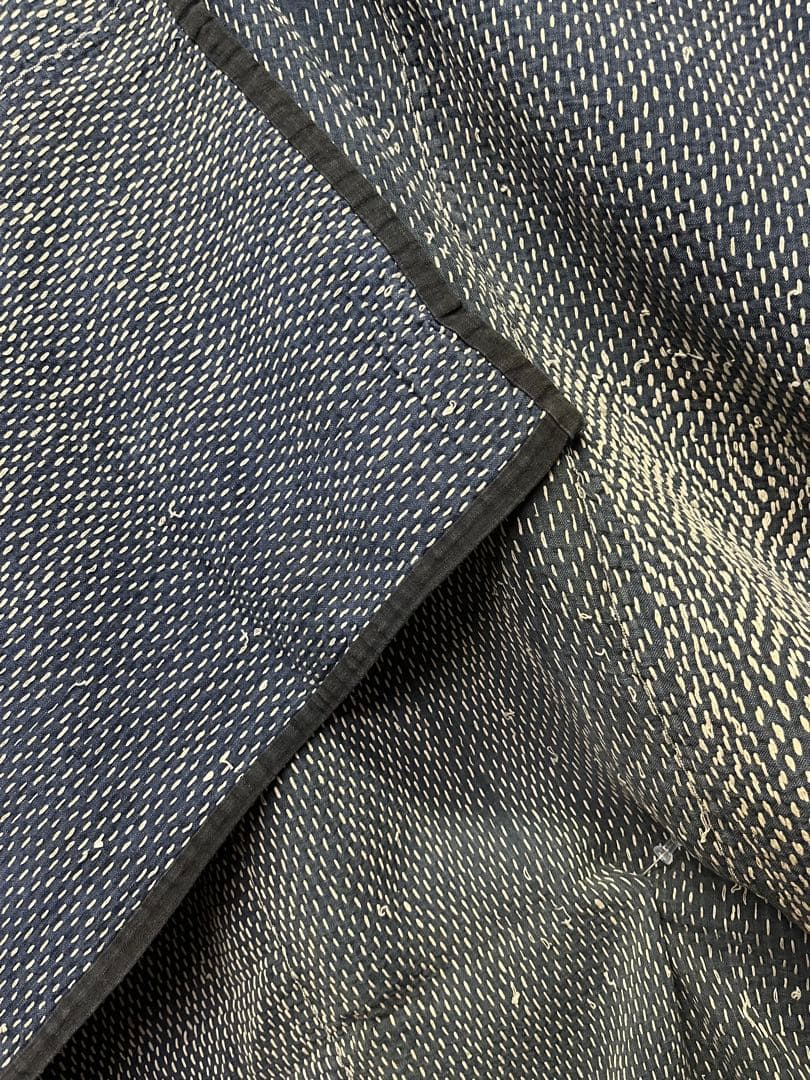 古布　木綿　希少手刺しラグ　ボロ　襴繹