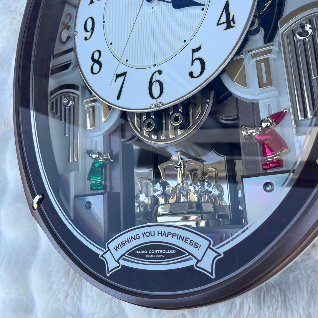 【美品】RHYTHMスモールワールドアルディ 4MN545RH からくり時計