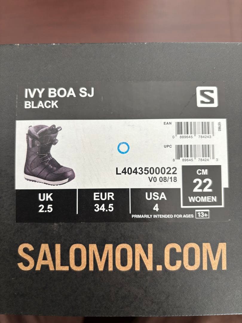 Salomon Ivy Boa SJ ブラック 22cm