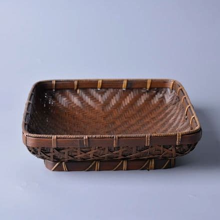 竹細工 極上品 収納かご 果物皿 茶道具 菓子入れ 手作工芸品